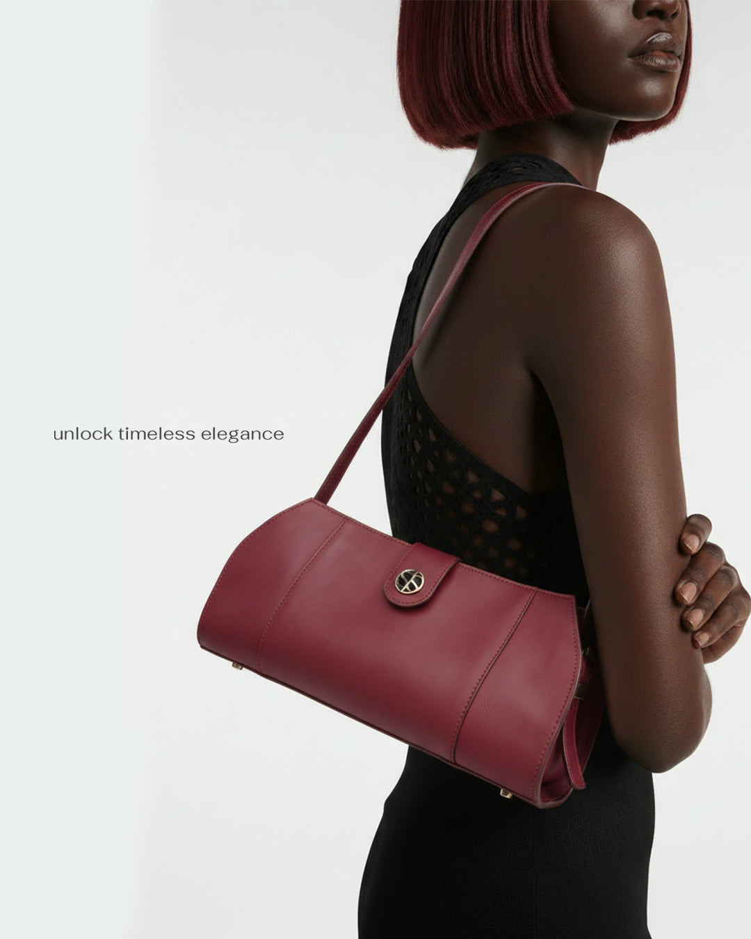 SELLIA HAYAT off-black leather handbag — detail