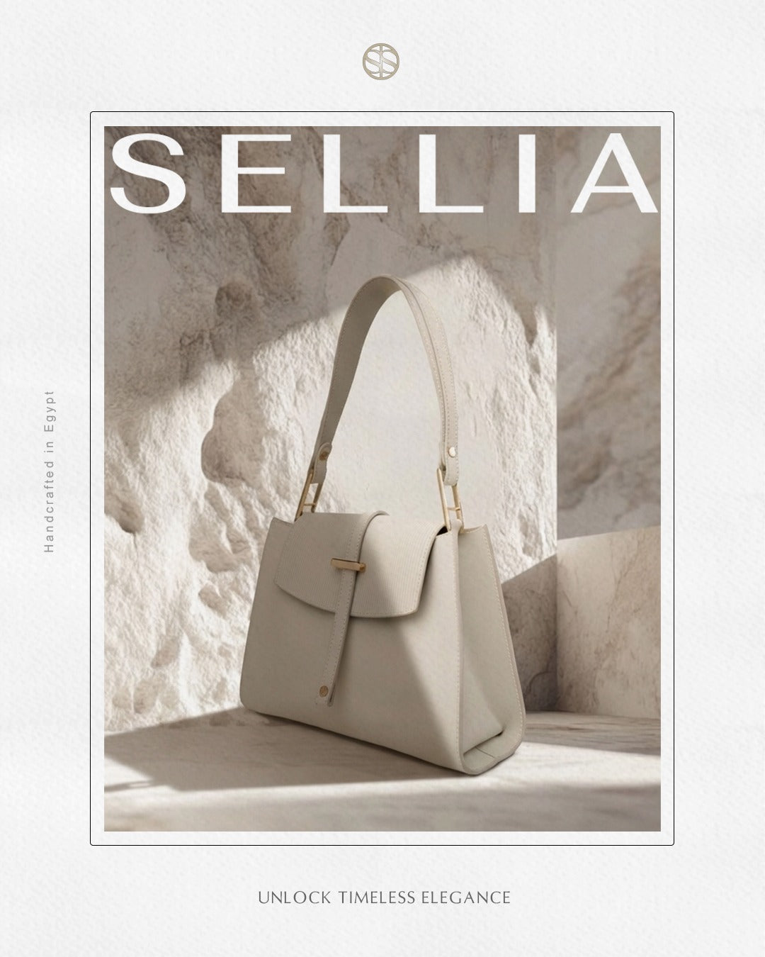 SELLIA ALIA white leather handbag — detail