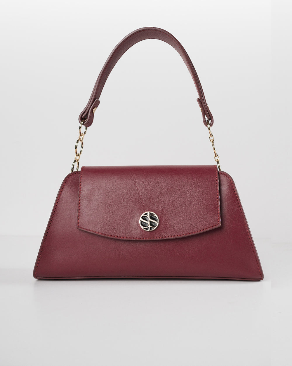 SELLIA SOMA burgundy leather handbag — view 1