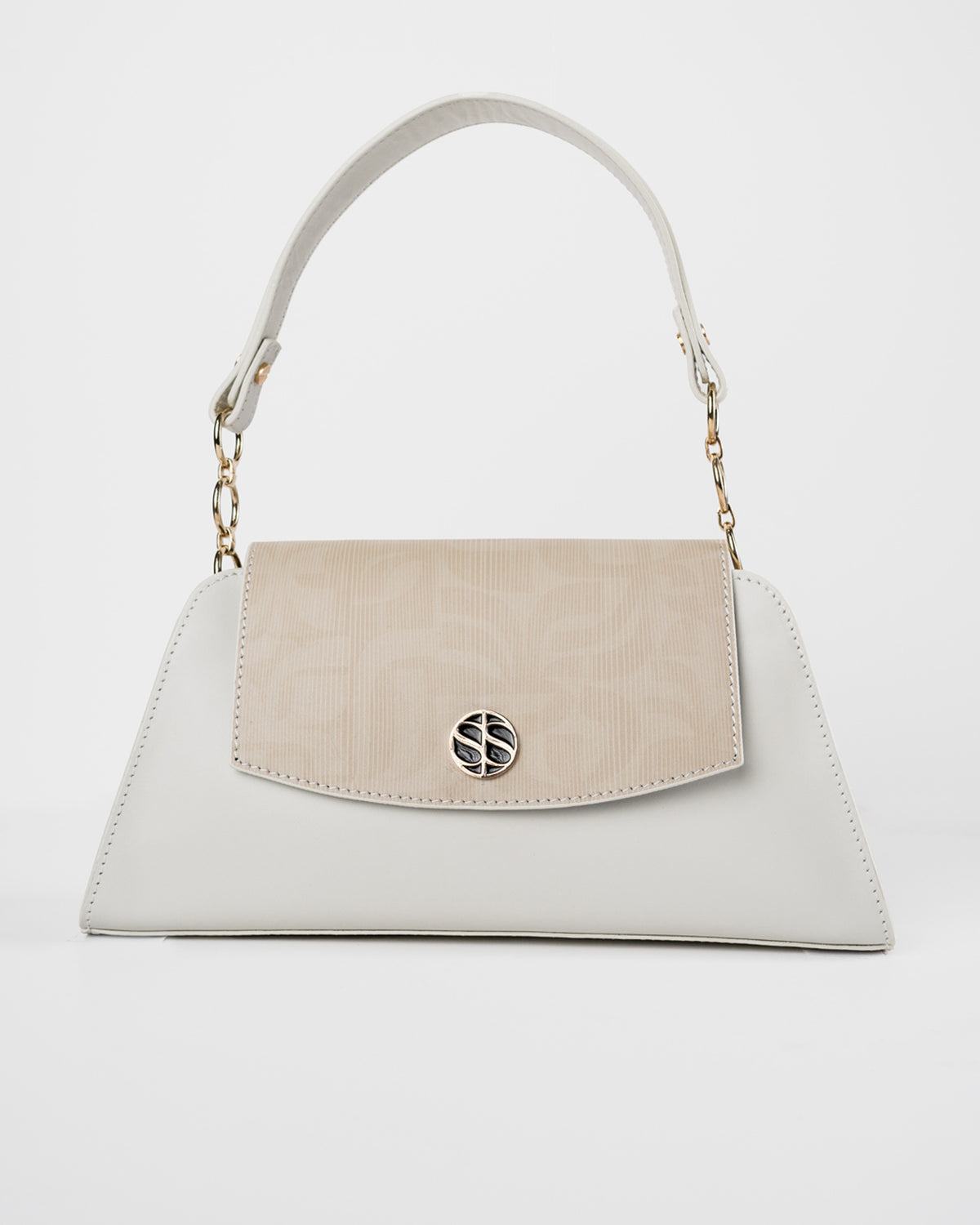 SELLIA SOMA beige pattern leather handbag — view 1