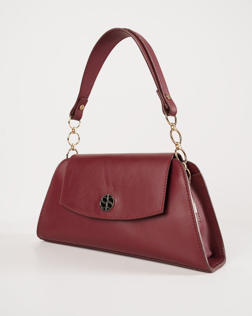 SELLIA SOMA burgundy leather handbag — view 2