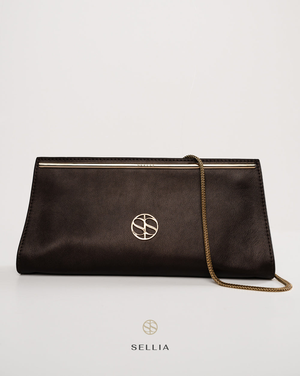 SELLIA LELAH dark brown leather handbag — view 1