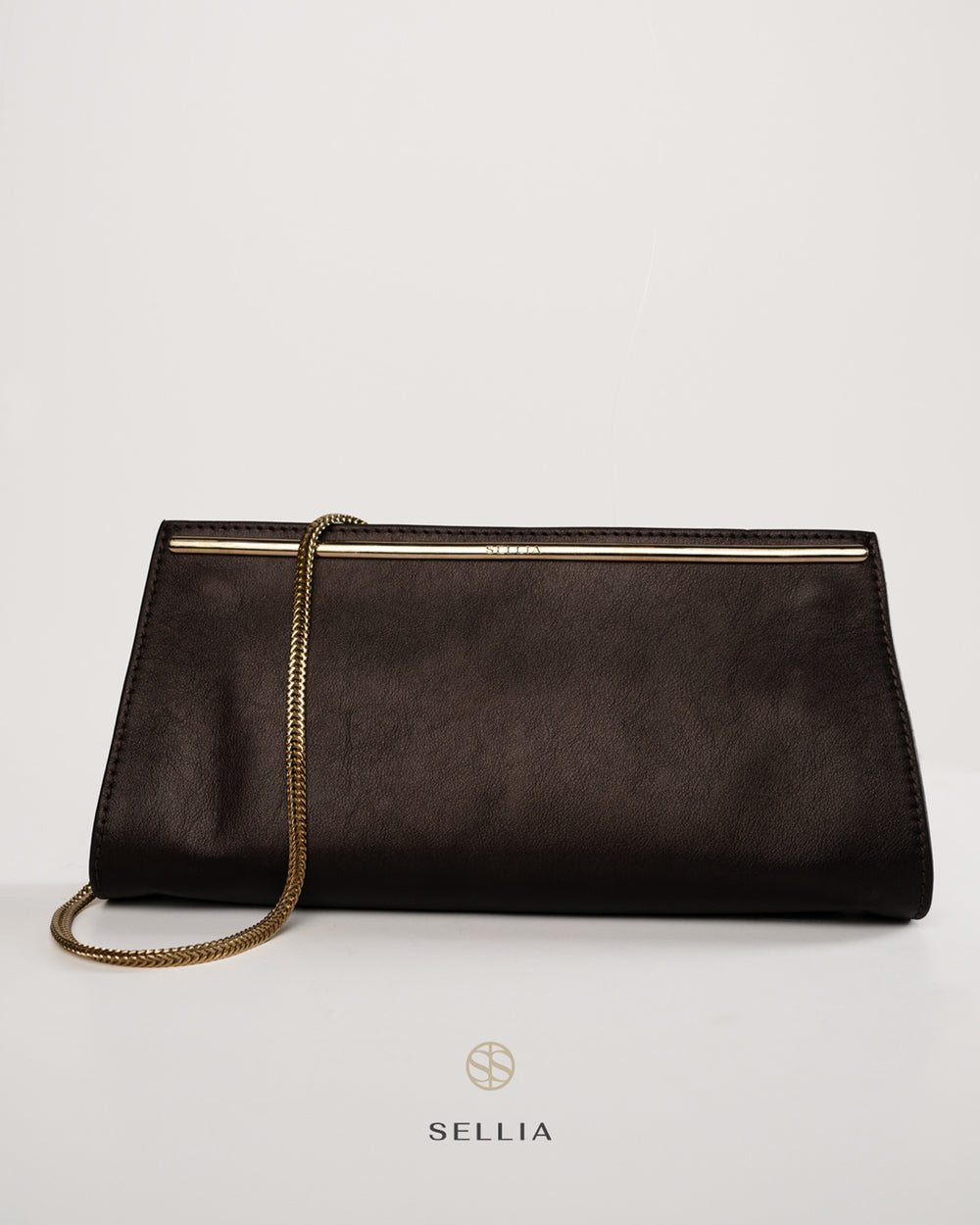 SELLIA LELAH dark brown leather handbag — view 2