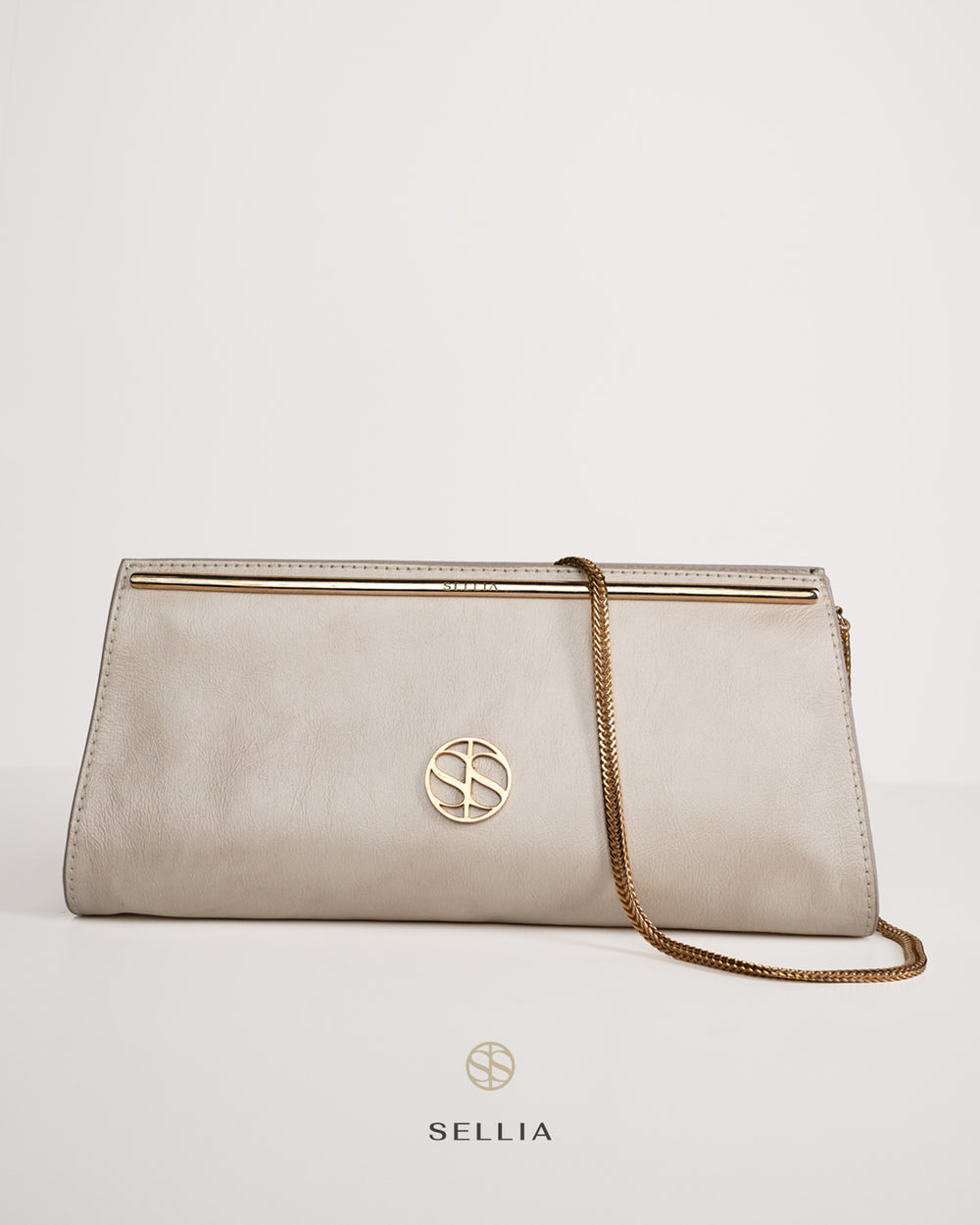 SELLIA LELAH white leather handbag — view 1
