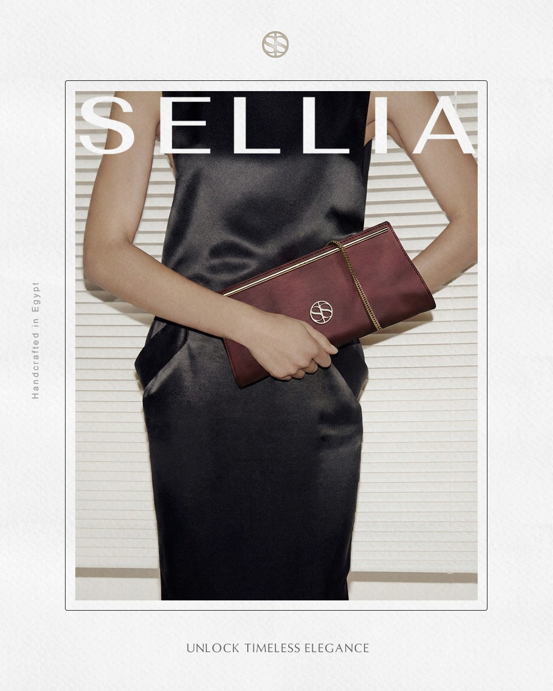 SELLIA LELAH black leather handbag — detail