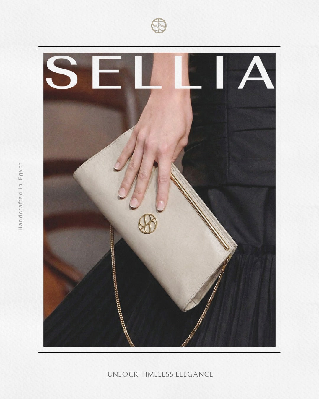 SELLIA LELAH white leather handbag — detail